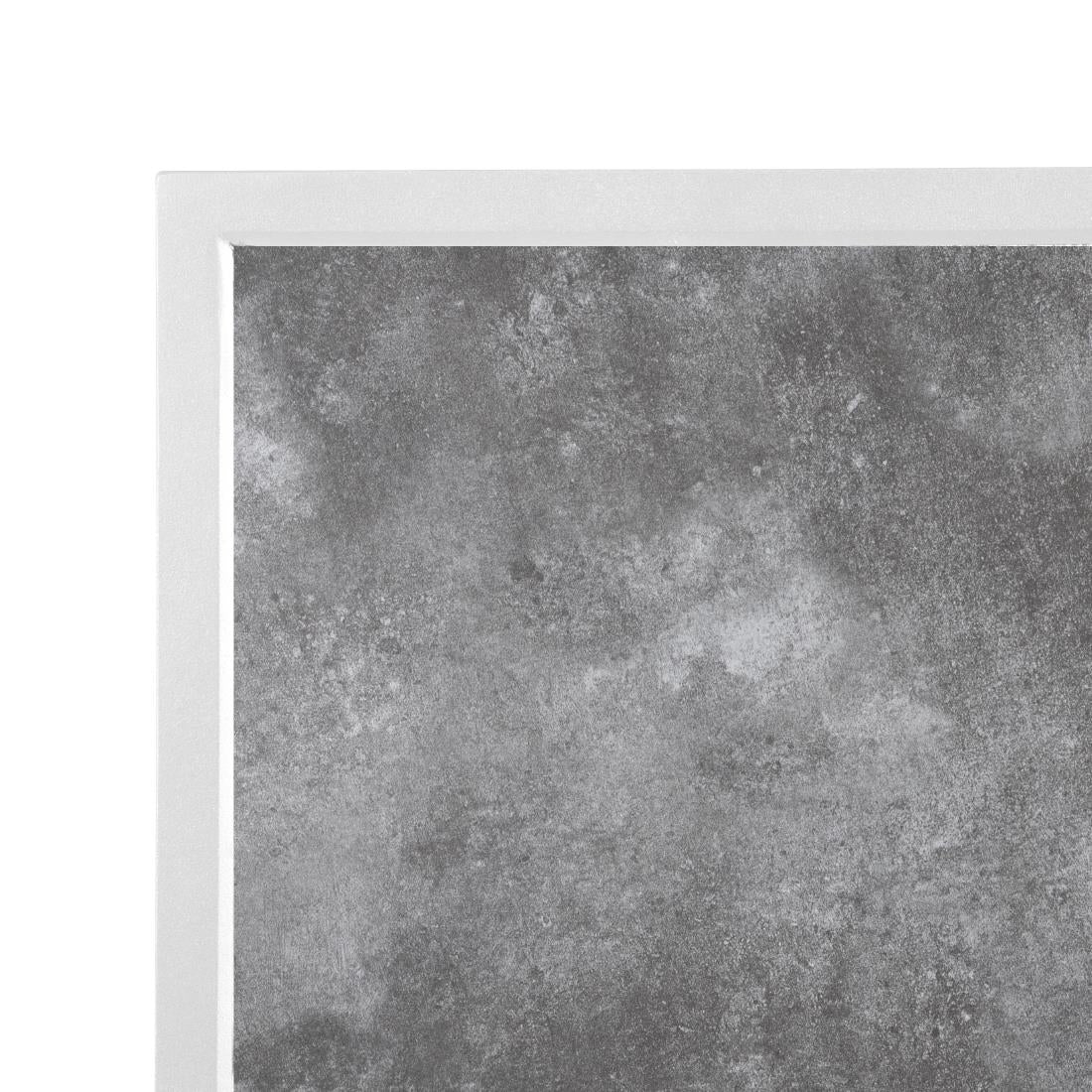 Bolero Tafelblad Van Gehard Glas Voor Buiten, Donker Steeneffect, Witte Rand - 700mm