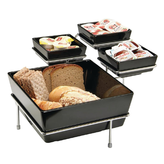 APS Float vierkante melamine kom zwart 19x19cm