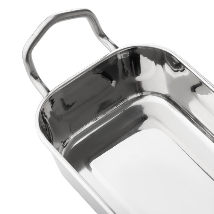 Olympia Tafelpresentatie Rechthoekige Schotel Roestvrij Staal 140x90mm