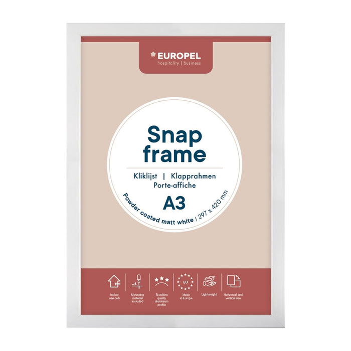 Europel Snap Frame A3 25mm Mat Wit
