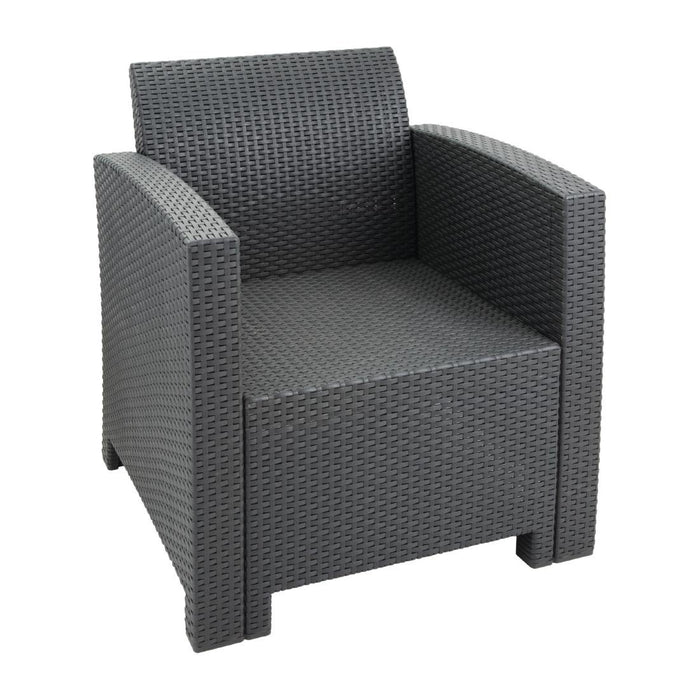 Bolero Pp Fauteuil En Tafel Rieten Set Grijs