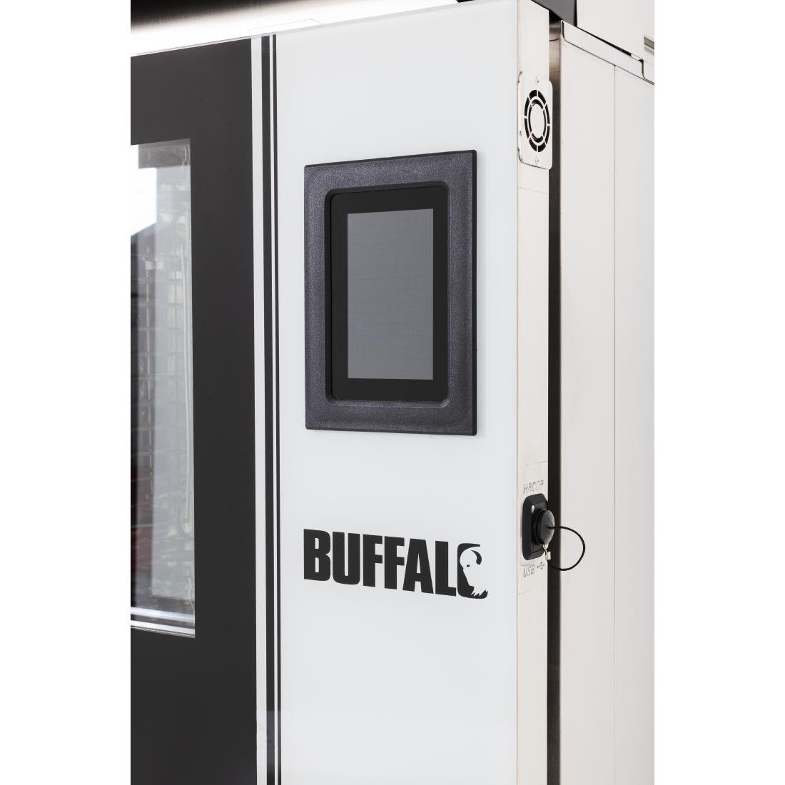 Buffalo Vrijstaande Slimme Touchscreen Compacte Combi Oven 6 x GN 1/1 Met Installatiekit En Afzuigkap