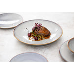 Olympia Drift Grey Coupe Low Bowls Met Reliëf, 260 mm (Pak Van 4)