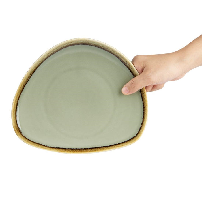 Olympia Kiln driehoekige borden mosgroen 23cm (6 stuks)