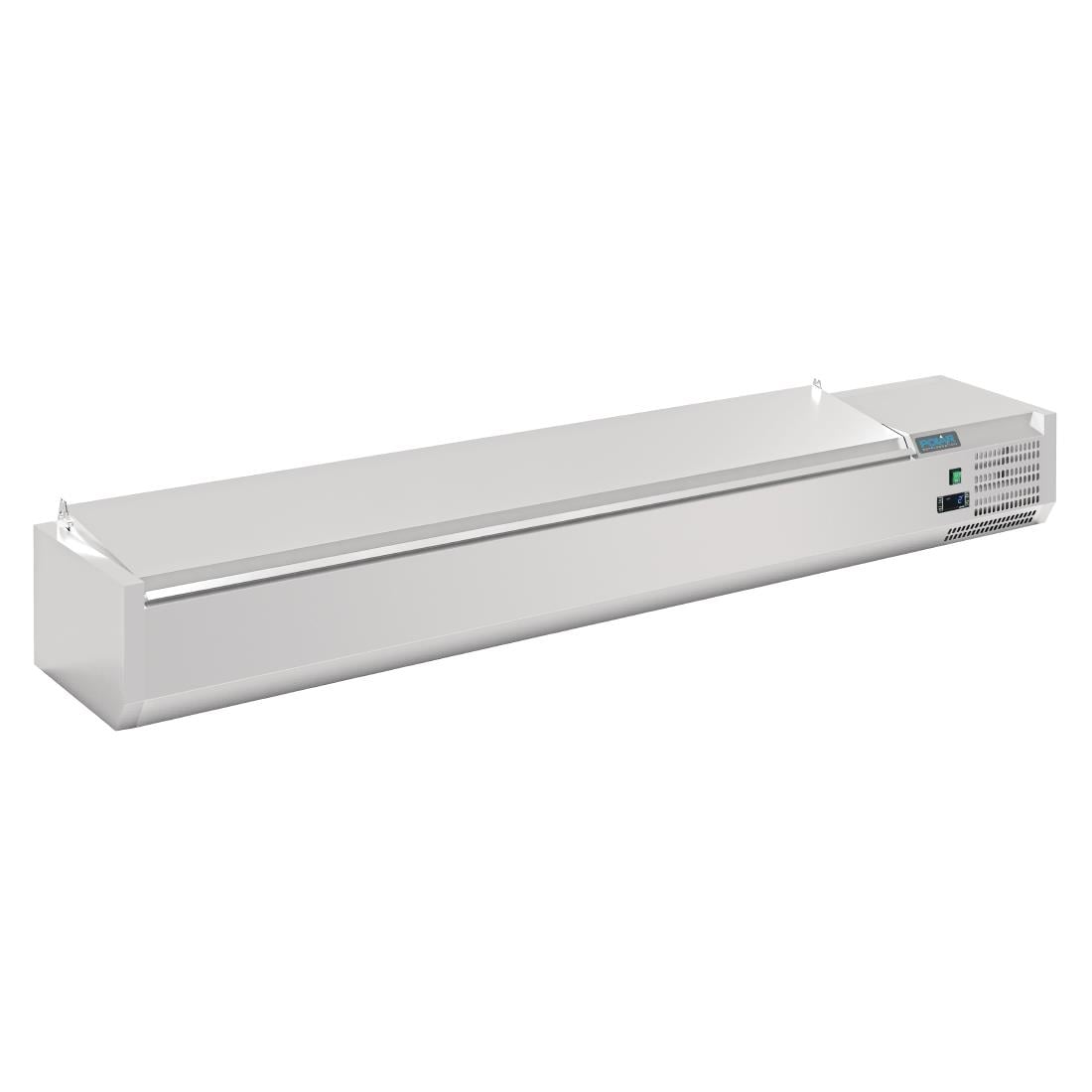 Polar G-serie opzetkoelvitrine met deksel 10x GN 1/4