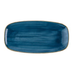 Churchill Stonecast Java Blue Chefs Ovaal Bord 35.2 x 18.7cm (pak van 6)