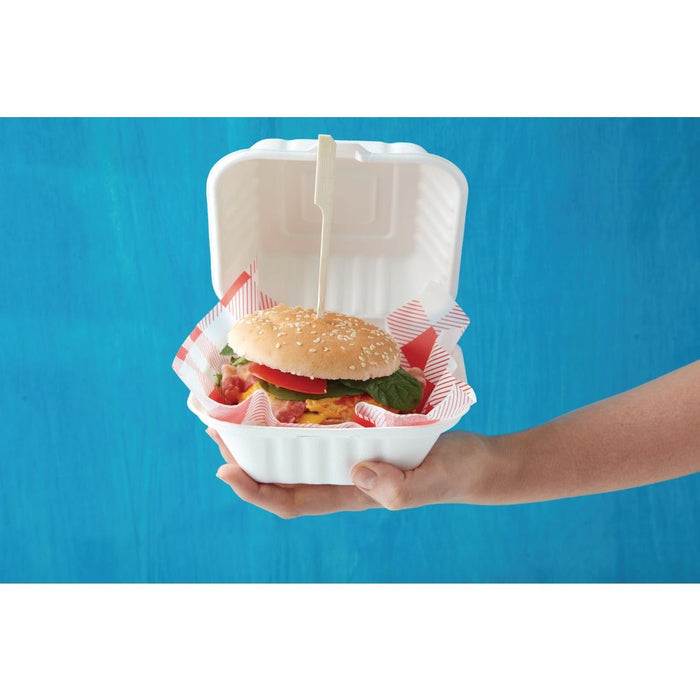 Fiesta Compostable bagasse hamburgerbakjes 152mm (500 stuks)