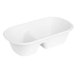 Fiesta Composteerbare Bagasse Ovale 2-Vak Container 900ml (Pak Van 100)