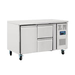 Polar U-serie koelwerkbank 1 deur en 2 laden 282L