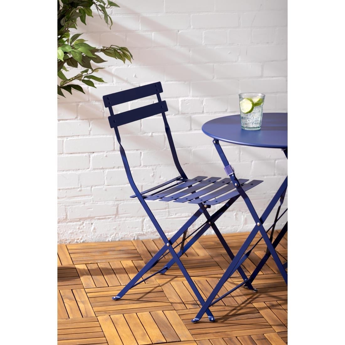 Bolero Perth Pavement Style Klapstoelen Donker Marineblauw (Pak Van 2)