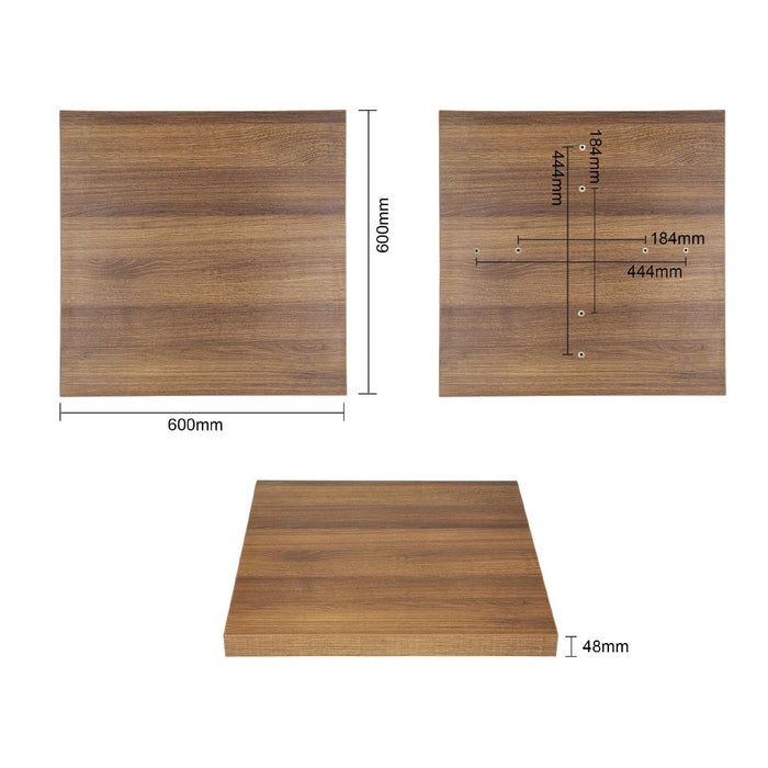 Bolero vierkant tafelblad Rustic Oak 60cm