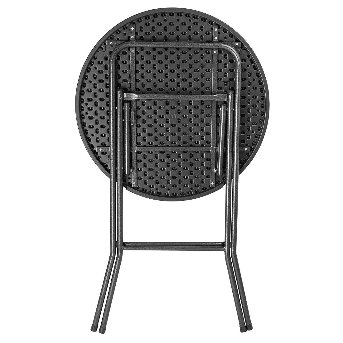 Bolero Opvouwbare HDPE Bartafel Houtlook Zwart 800mm