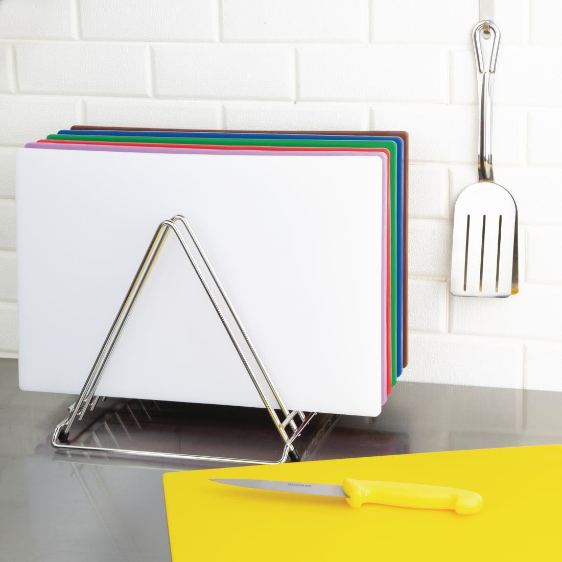 Hygiplas heavy-duty RVS snijplankrek 7 sleuven