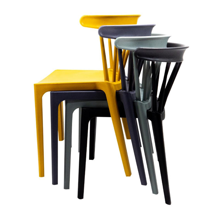 Windson polypropyleen stoelen antraciet (4 stuks)