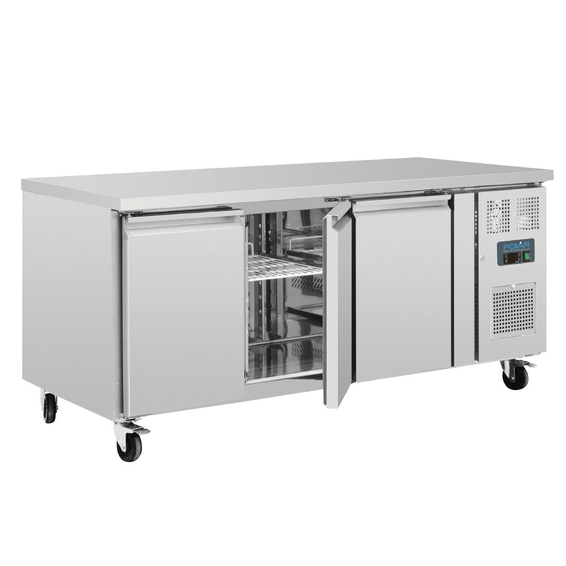 Polar U-serie 3-deurs counter met euronorm opslag 634L