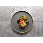 Churchill Stonecast Grey Bord Met Opstaande Rand 22cm (pak van 6)
