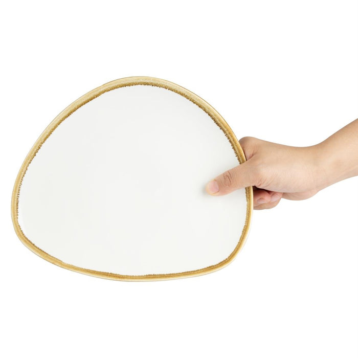 Olympia Kiln driehoekige borden krijtwit 230mm (6 stuks)