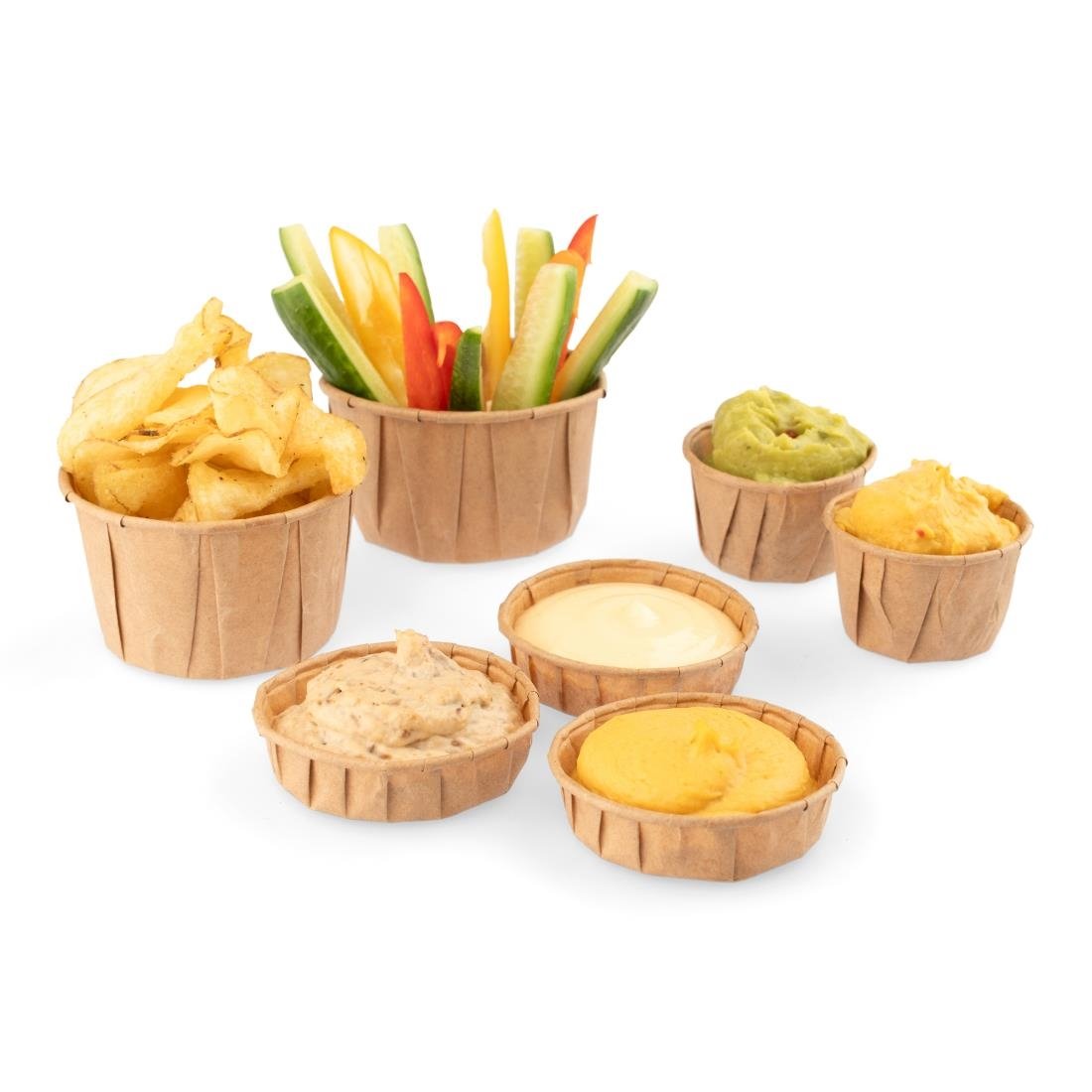 Sier Disposables Souffle bakje (FSC® papier) rond bruin 1.25oz / 37ml  ø50 x h31mm (doos 200)