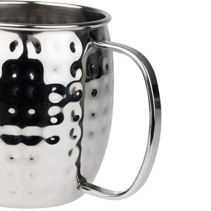 Olympia Barware Gehamerde RVS Mokken 440ml (Verpakking Van 6)