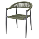 Bolero Eden PE gevlochten rattan outdoor armstoelen groen (4 stuks)