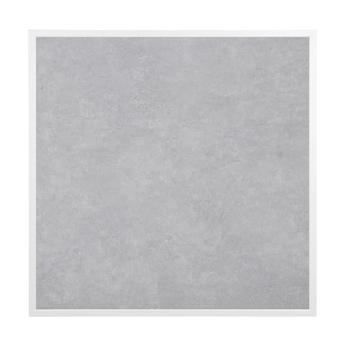 Bolero Tafelblad Van Gehard Glas Met Lichtgrijs Steeneffect En Witte Rand 700 mm Voor Buiten