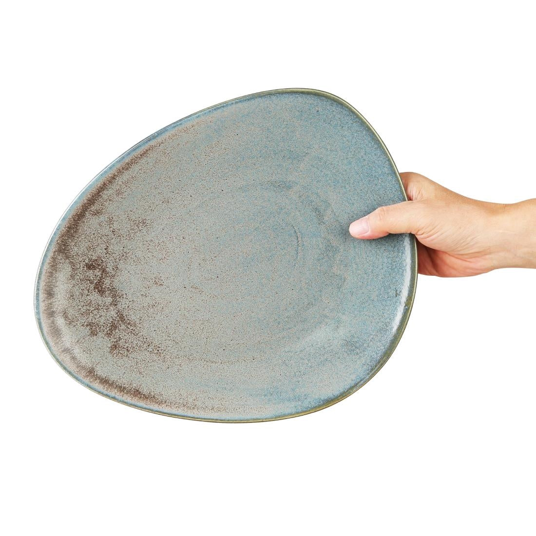 Olympia Ember Blauwe Driehoekige Borden 308 mm (Pak Van 4)