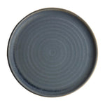 Olympia Canvas ronde borden met smalle rand blauw graniet 26,5cm (6 stuks)