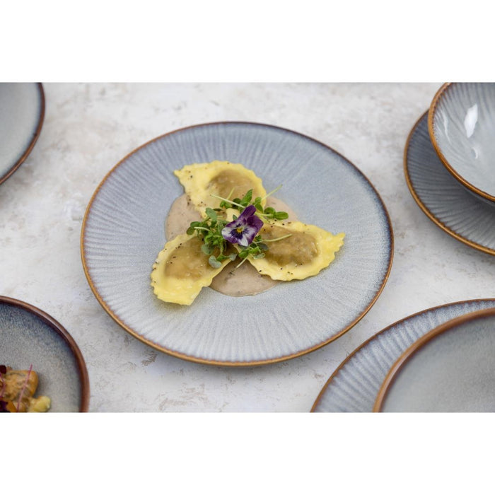 Olympia Drift Grijze Coupe Borden Met Reliëf, 220 mm (Pak Van 6)