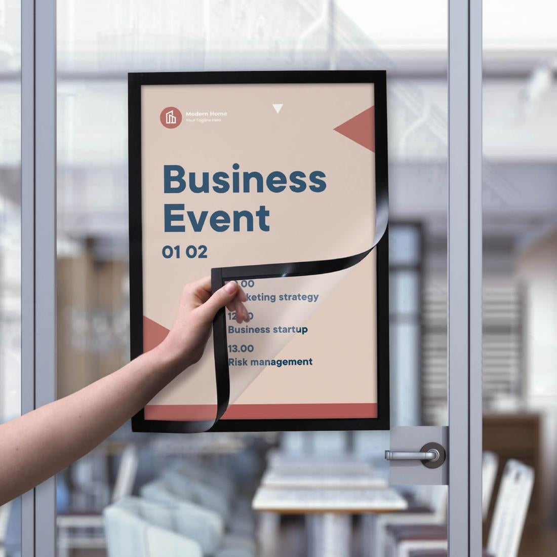 Europel Info Kader / Zelfklevende Set 2 Stuks A3 Zwart