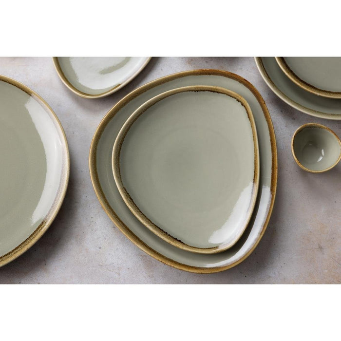 Olympia Kiln driehoekige borden mosgroen 28cm (4 stuks)