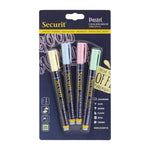 Securit Liquid pastel krijtstift met 1-2mm Penpunt in groen, blauw, geel, lila (doos 4)