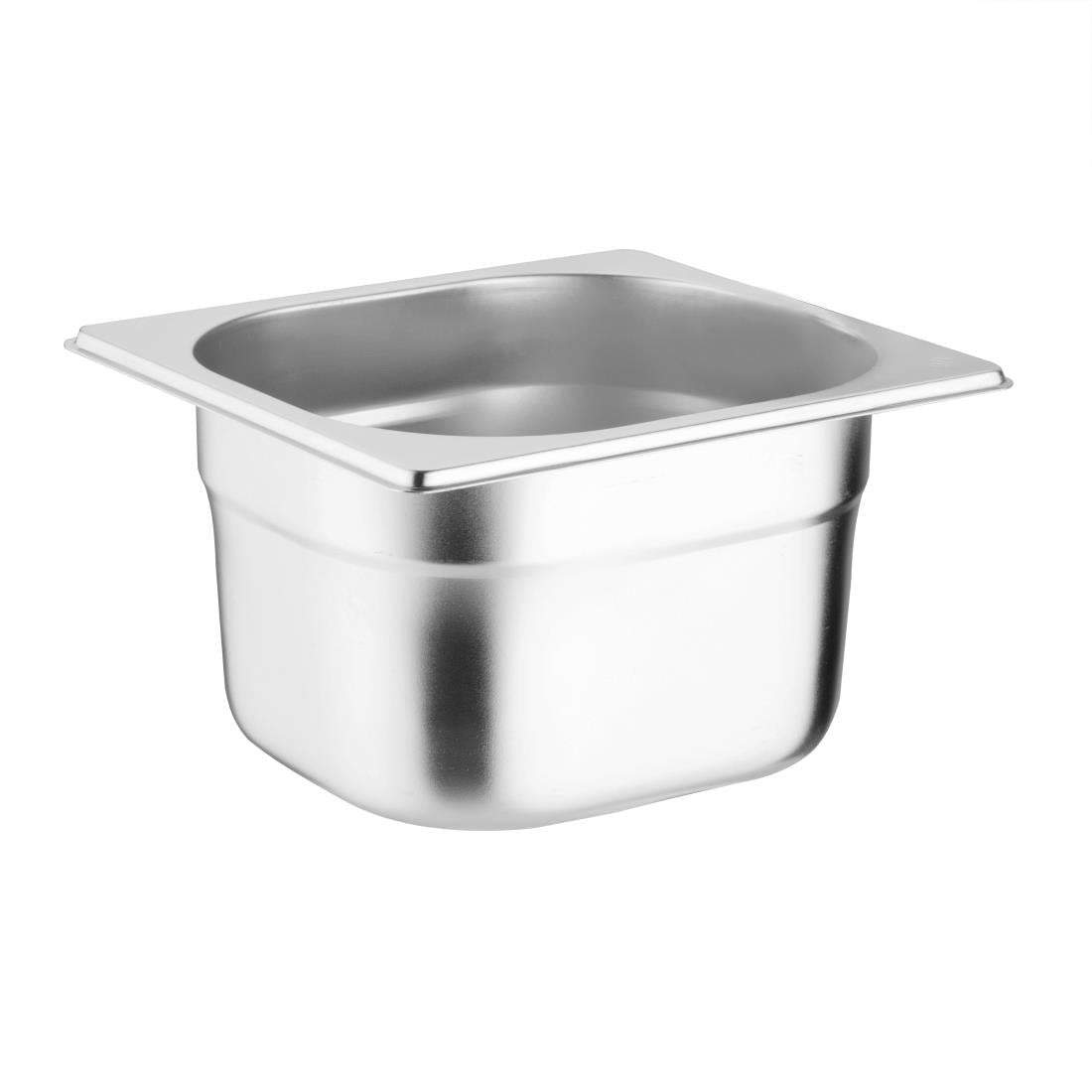 Vogue roestvrijstalen gastronormbakken set met deksels 1/6 (set van 4)