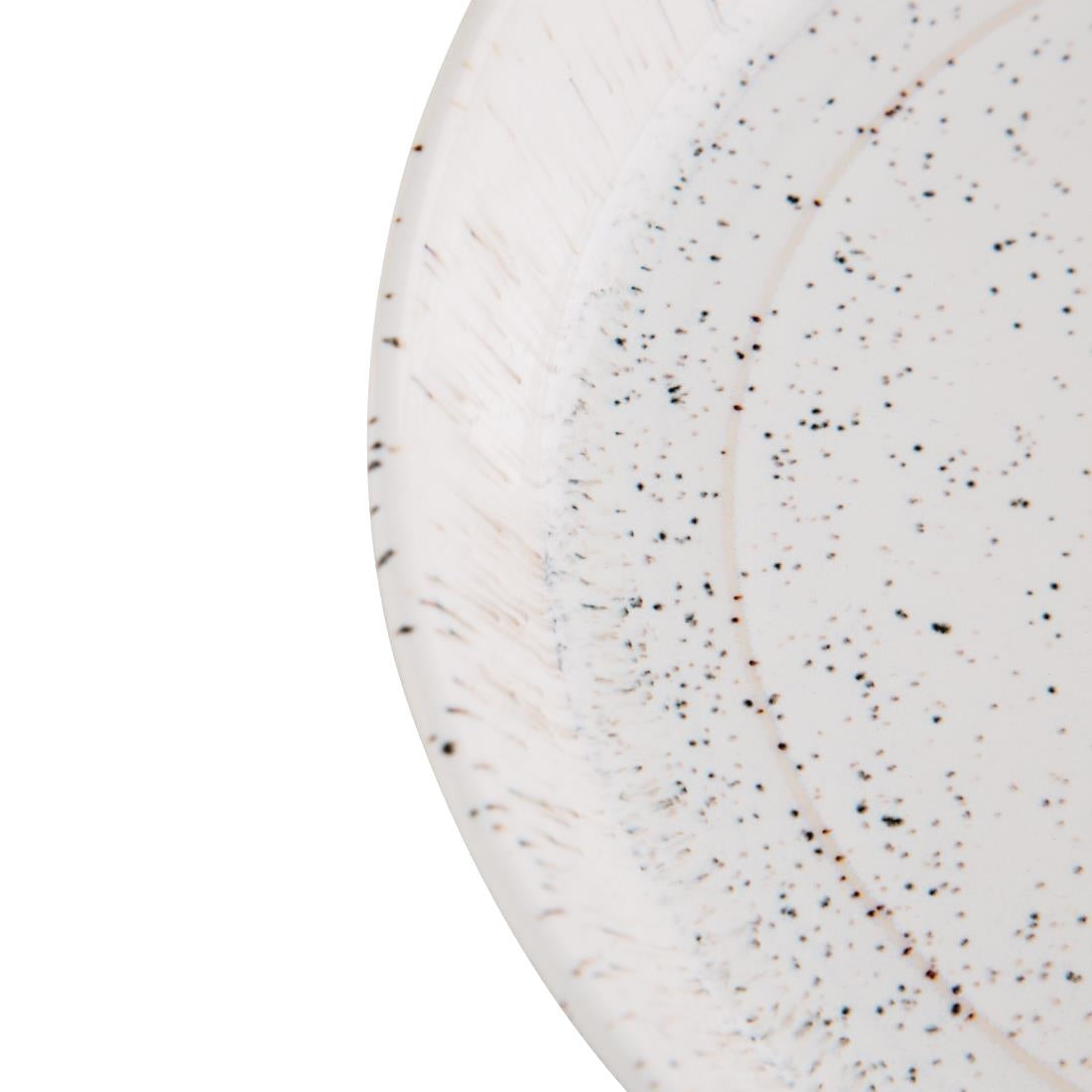 Olympia Cavolo Witte Gespikkelde Platte Ronde Kom - 220 mm (Doos 4)