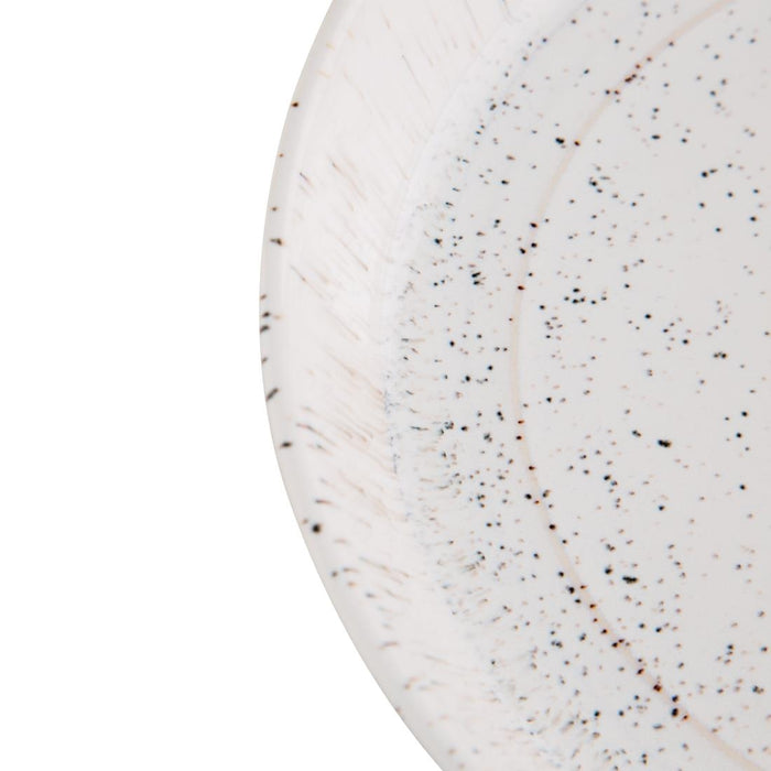 Olympia Cavolo Witte Gespikkelde Platte Ronde Kom - 220 mm (Doos 4)