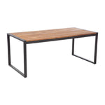 Bolero rechthoekige stalen en acaciahouten industriële tafel 180x90cm