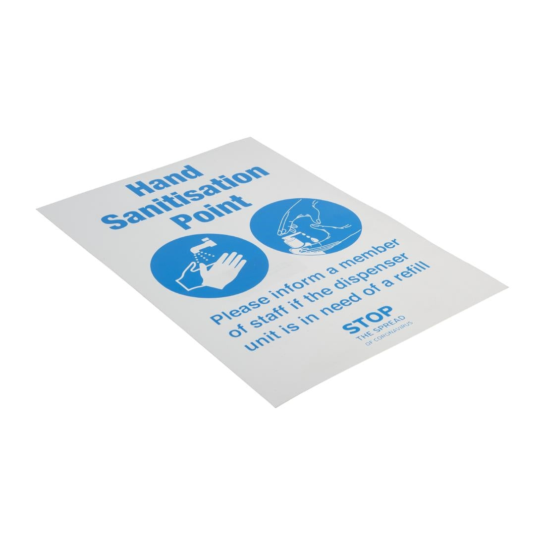 Zelfklevende vinylsticker A5 'Hier handen reinigen'