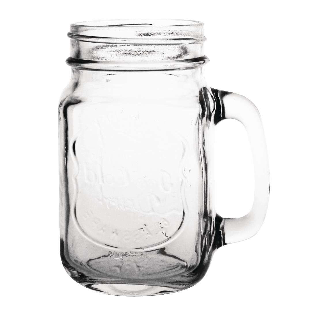 Olympia mason jar drinkglazen met tekst 450ml (12 stuks)