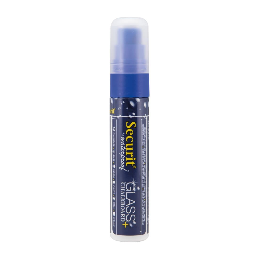 Securit Waterproof krijtstift (Glas + Krijtbord) in blauw met 7-15mm penpunt