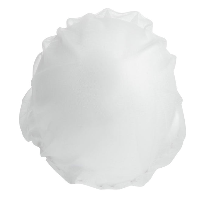 Whites nylon haarnet met klep wit