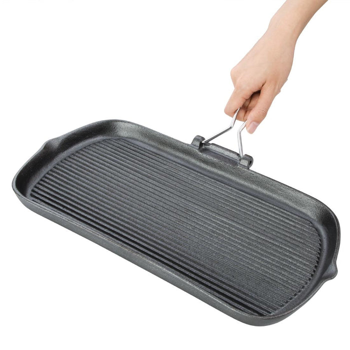 Vogue gietijzeren grillpan 22cm