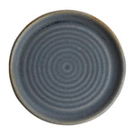Olympia Canvas ronde borden met smalle rand blauw graniet 18cm (6 stuks)