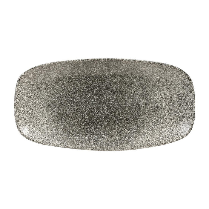 Churchill Raku Quartz Black Chefs Ovaal Bord 29.8 x 15.2cm (pak van 12)