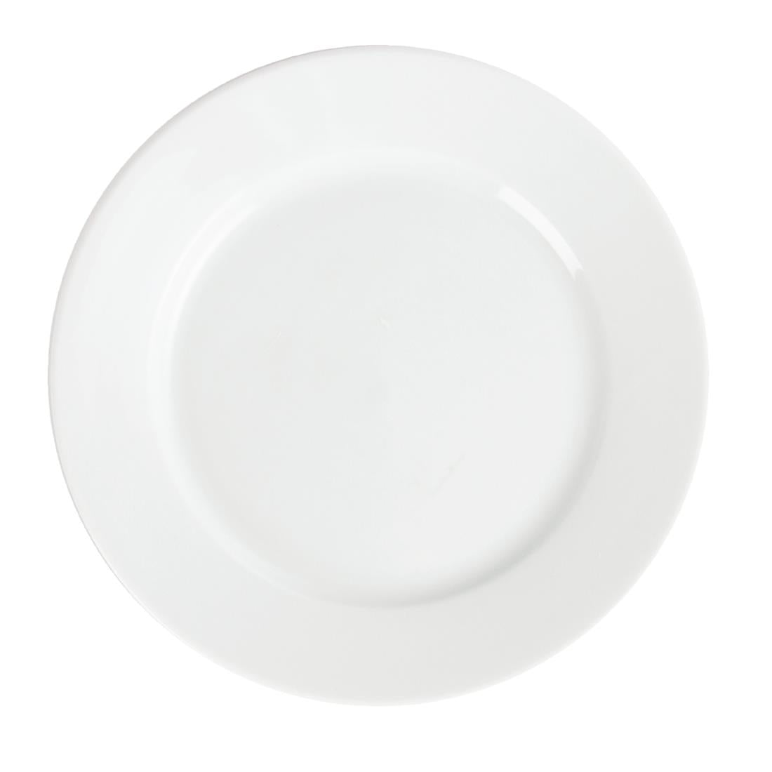 Olympia Whiteware witte borden met brede rand 202mm (12 stuks)