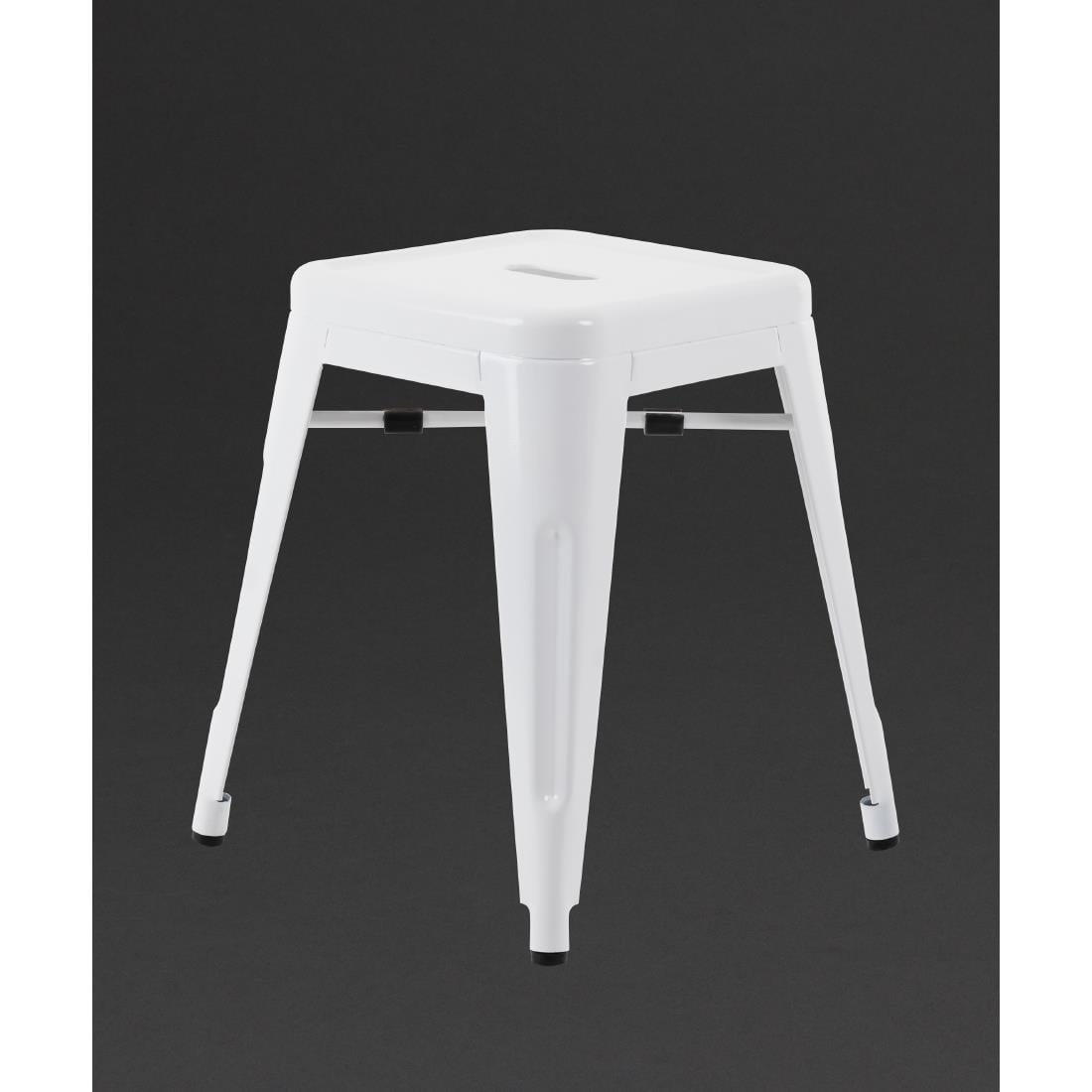 Bolero Bistro Stalen Lage Kruk Wit (4 Stuks)