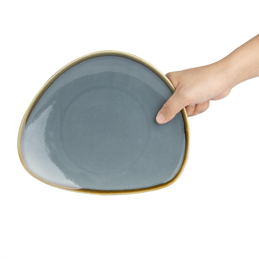 Olympia Kiln driehoekige borden blauw 23cm (6 stuks)