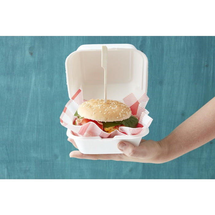 Fiesta Compostable bagasse hamburgerbakjes 153mm (500 stuks)
