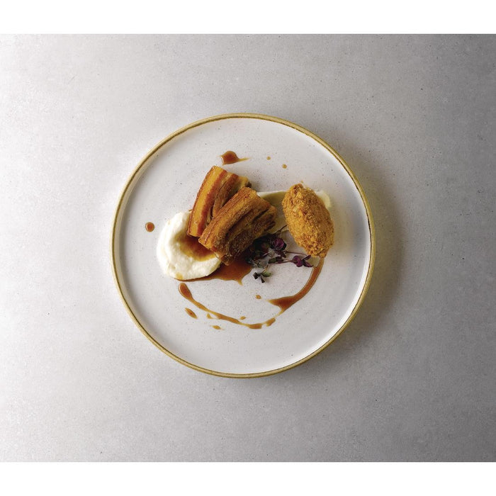 Churchill Stonecast Barley White Bord Met Opstaande Rand 25.9cm (pak van 6)