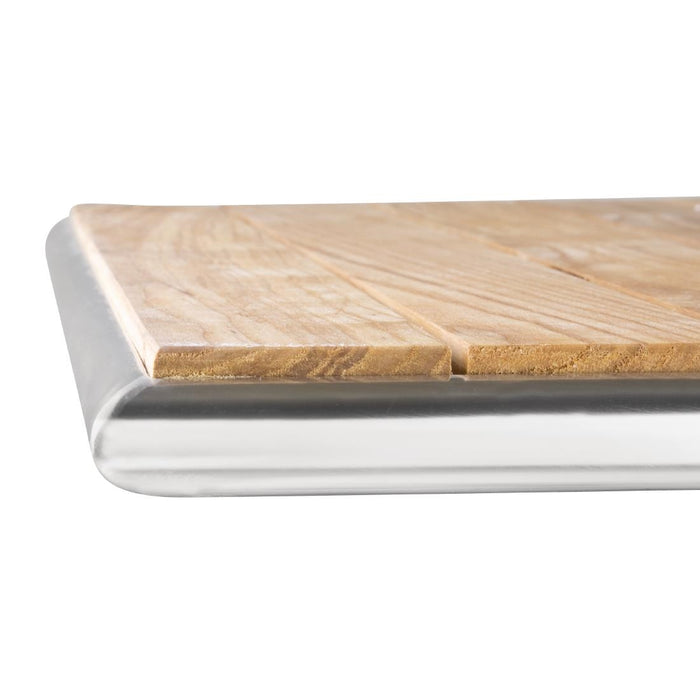 Bolero vierkante terrastafel met essenhouten blad 70cm