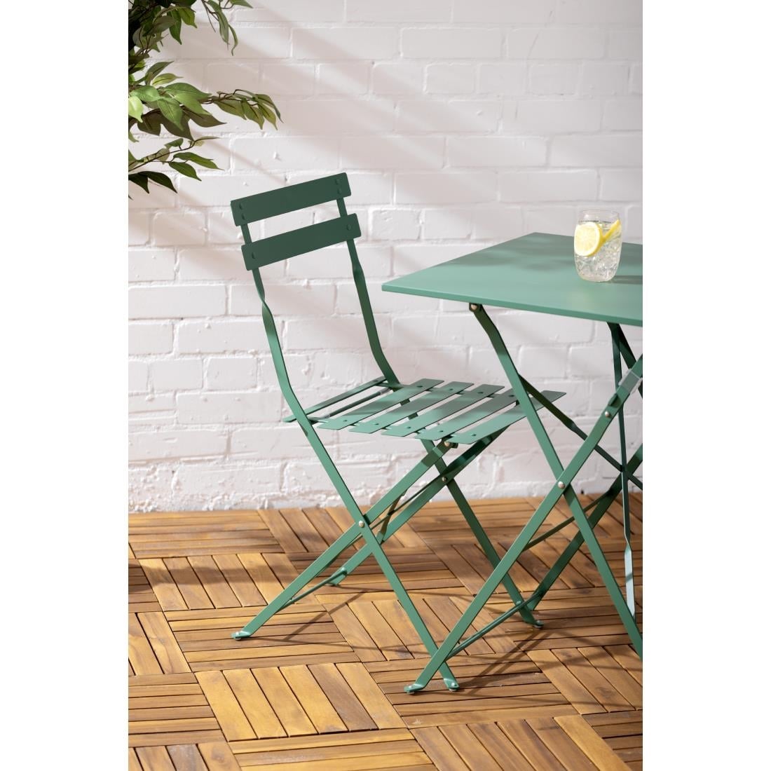 Bolero Perth bosgroene trottoirstijl vierkante tafel 600 mm