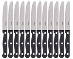 Olympia steakmessen met ronde punt zwart (12 stuks)